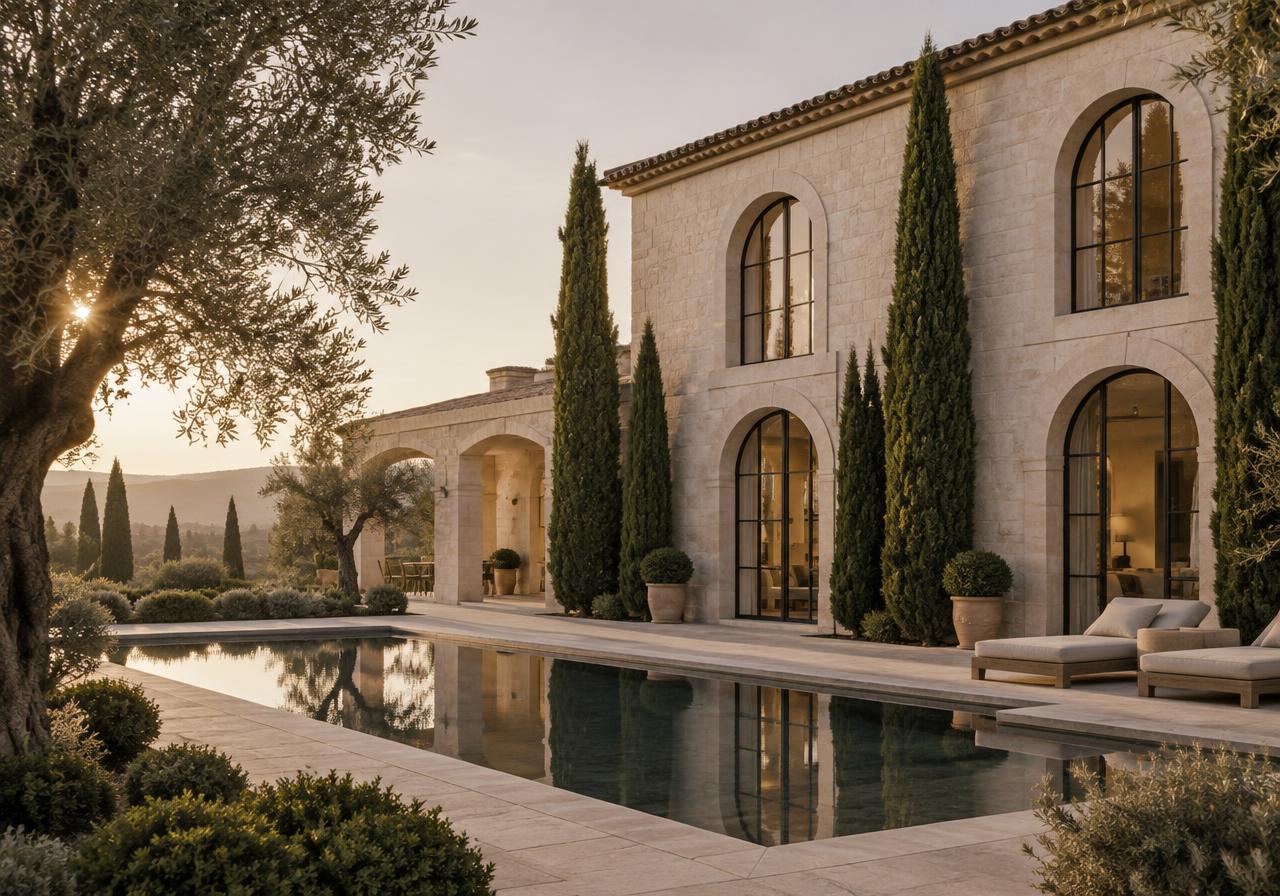 A private villa with a reflecting pool